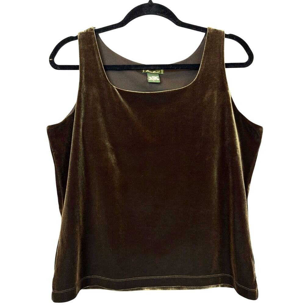 Vintage Eddie Bauer Green Sleeveless Knit Top Size L